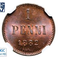 1 пенни 1882 года  Для Финляндии
