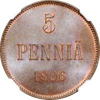 5 пенни 1906 года  Для Финляндии