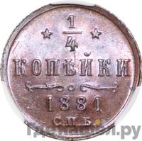 1/4 копейки 1881 года