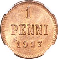 1 пенни 1917 года  Для Финляндии