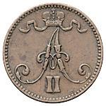 5 пенни 1870 года  Для Финляндии