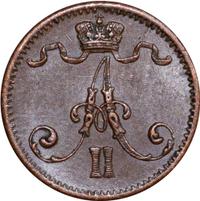 1 пенни 1875 года  Для Финляндии