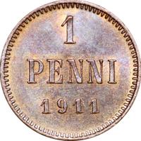 1 пенни 1911 года  Для Финляндии