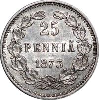 25 пенни 1873 года S Для Финляндии
