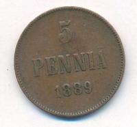 5 пенни 1889 года  Для Финляндии
