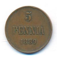 5 пенни 1889 года  Для Финляндии