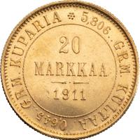 20 марок 1911 года L Для Финляндии
