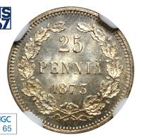 25 пенни 1873 года S Для Финляндии