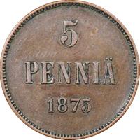 5 пенни 1875 года  Для Финляндии