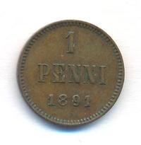 1 пенни 1891 года  Для Финляндии