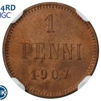 1 пенни 1907 года  Для Финляндии