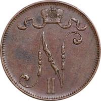 5 пенни 1908 года  Для Финляндии