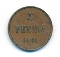 5 пенни 1901 года  Для Финляндии