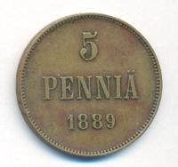 5 пенни 1889 года  Для Финляндии