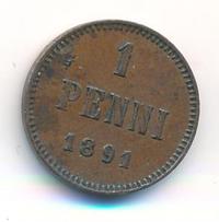 1 пенни 1891 года  Для Финляндии