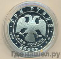 3 рубля 2000 года СПМД