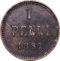 1 пенни 1891 года  Для Финляндии