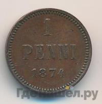 1 пенни 1874 года  Для Финляндии