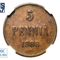 5 пенни 1888 года  Для Финляндии