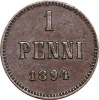 1 пенни 1894 года  Для Финляндии