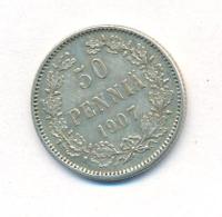 50 пенни 1907 года L Для Финляндии