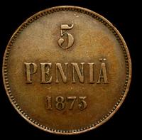 5 пенни 1875 года  Для Финляндии