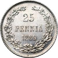 25 пенни 1889 года L Для Финляндии