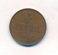 5 пенни 1907 года  Для Финляндии