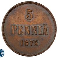 5 пенни 1875 года  Для Финляндии