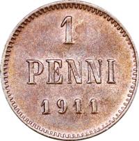 1 пенни 1911 года  Для Финляндии