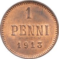 1 пенни 1913 года  Для Финляндии