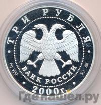 3 рубля 2000 года ММД
