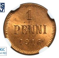 1 пенни 1916 года  Для Финляндии