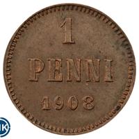 1 пенни 1908 года  Для Финляндии