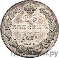 25 копеек 1835 года СПБ НГ