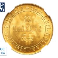 10 марок 1882 года S Для Финляндии