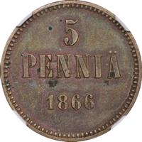 5 пенни 1866 года  Для Финляндии