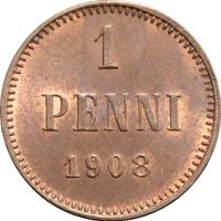 1 пенни 1908 года  Для Финляндии