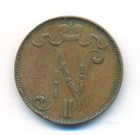 5 пенни 1907 года  Для Финляндии