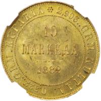 10 марок 1882 года S Для Финляндии