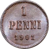 1 пенни 1901 года  Для Финляндии