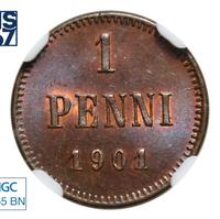 1 пенни 1901 года  Для Финляндии
