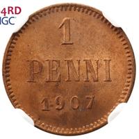 1 пенни 1907 года  Для Финляндии