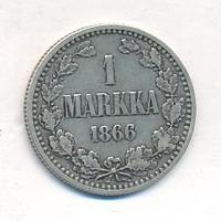 1 марка 1866 года S Для Финляндии