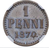 1 пенни 1870 года  Для Финляндии
