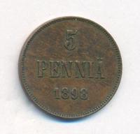 5 пенни 1898 года  Для Финляндии