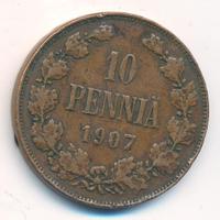 10 пенни 1907 года  Для Финляндии