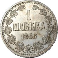 1 марка 1866 года S Для Финляндии