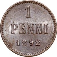 1 пенни 1892 года  Для Финляндии