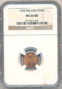 1 пенни 1908 года  Для Финляндии
